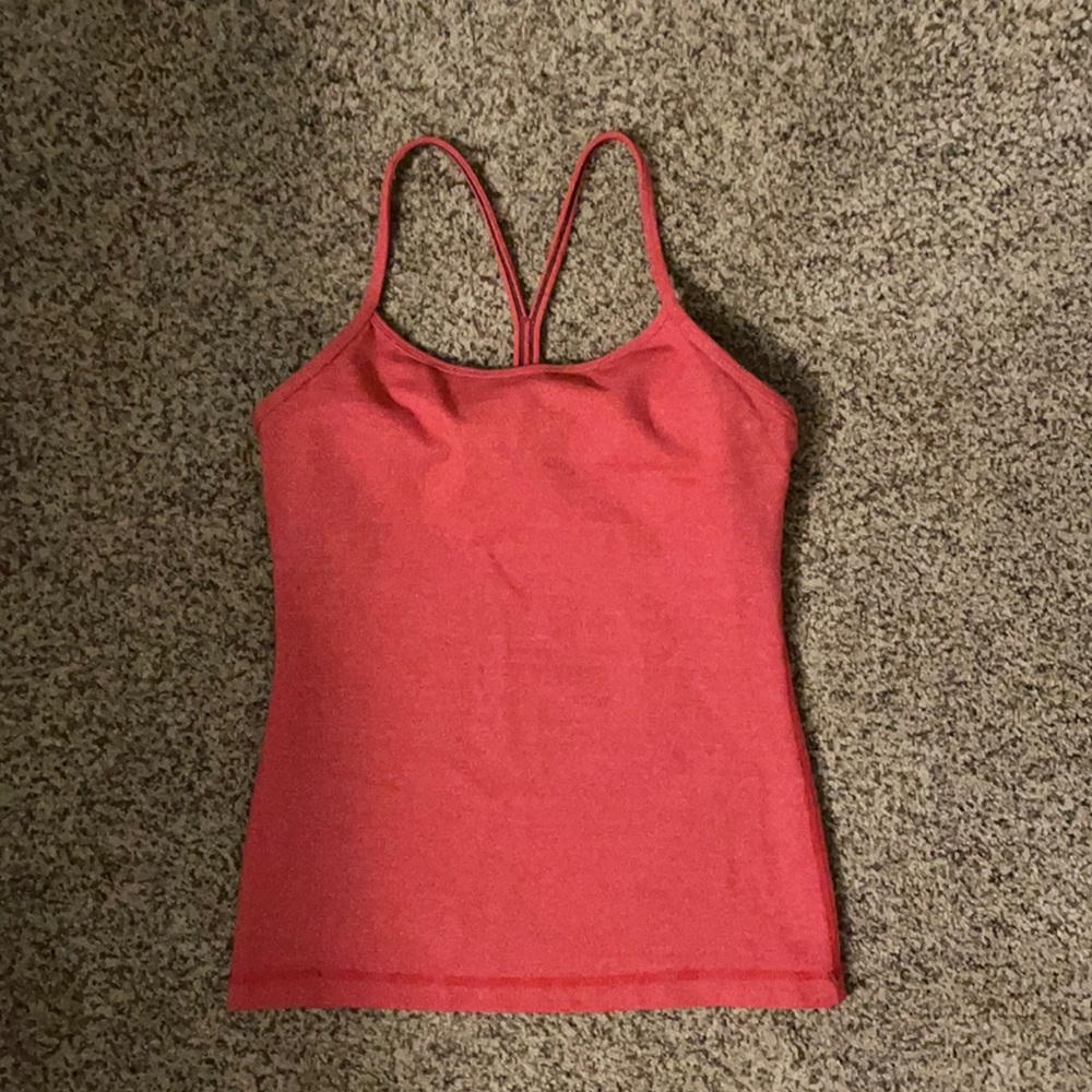 Orange lululemon workout top